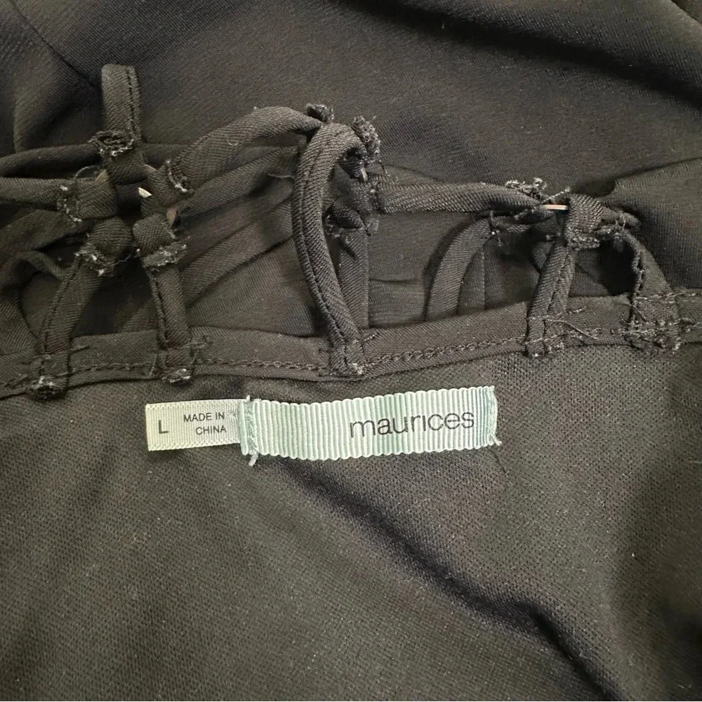 Maurices L Black Sleeveless Web Back Mini Dress - Picture 4 of 4